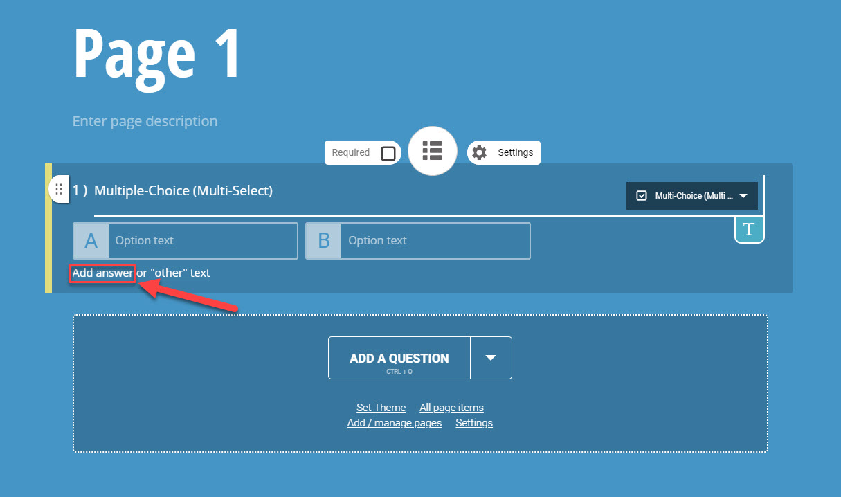 Add Answers to Multiple-Choice Multi-Select