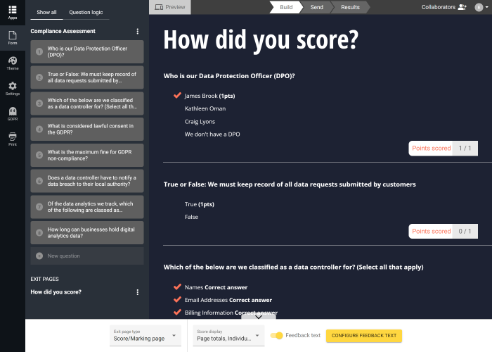 Online Quiz Builder With Automated Scoring