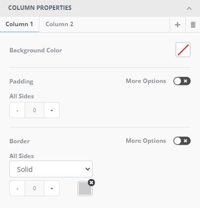 Customize Column Content Blocks